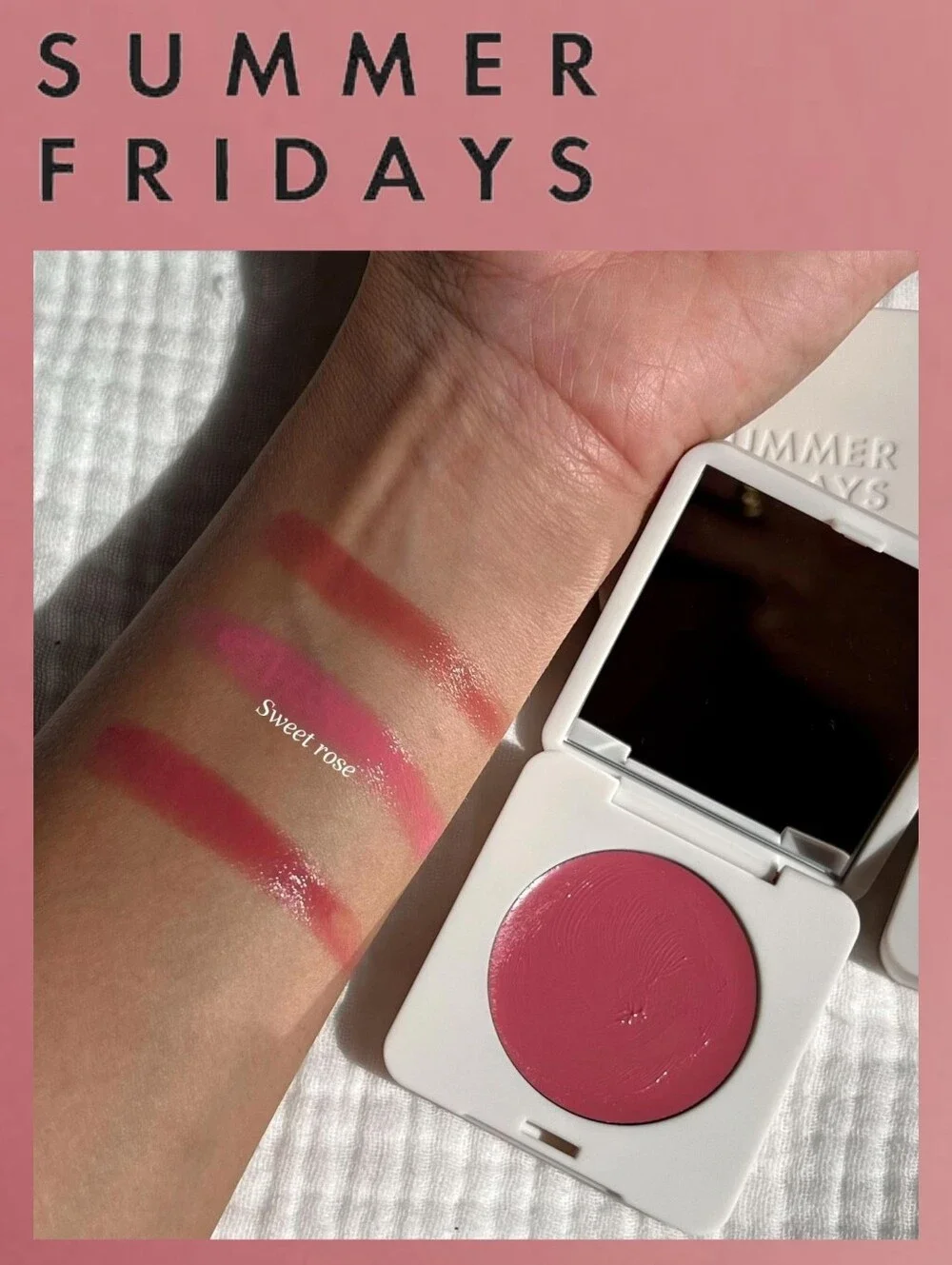Summer Fridays Sweet Rose Cream Blush — Rose Pink - NEW